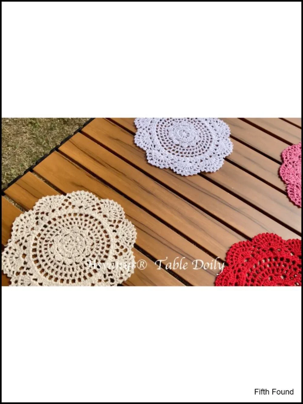 Round Crochet Lace Doilies Set of 4 Fabric Coasters Value Pack
